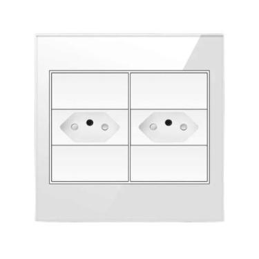 Imagem de Tomada 4x4 2 Módulos Vidro Temperado - AUTOMAÇÃO BRASIL