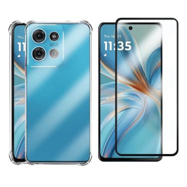 Imagem de Capa Capinha Case Anti Impacto Transparente Premium Silicone + Película de Vidro 3D para Moto G75
