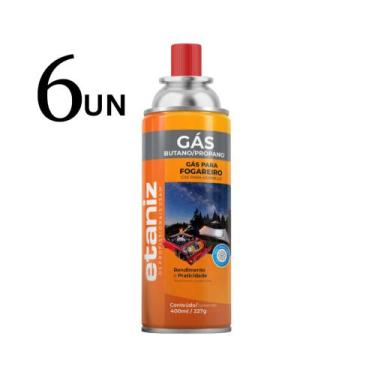 Imagem de 6 Refil Cartucho Gás para fogareiro 400mL/227g - Etaniz