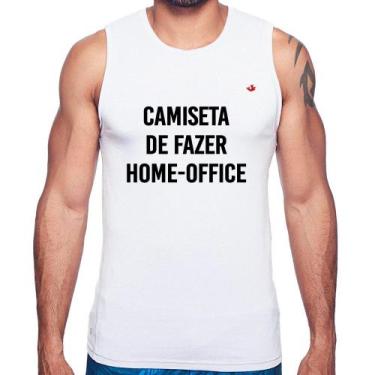 Imagem de Regata Camiseta de fazer home-office - Foca na Moda, Branco, M