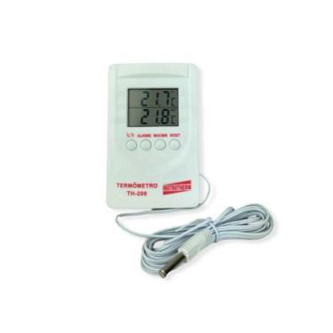 Imagem de Termômetro Digital Alarme Temperatura Interna Externa Imã Traseiro Gra