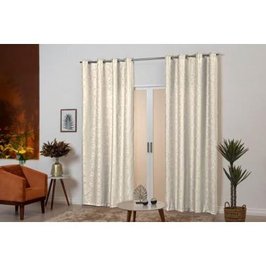 Imagem de Cortina 4,00 x 2,50 semi blackout jacquard para sala quarto e escritór
