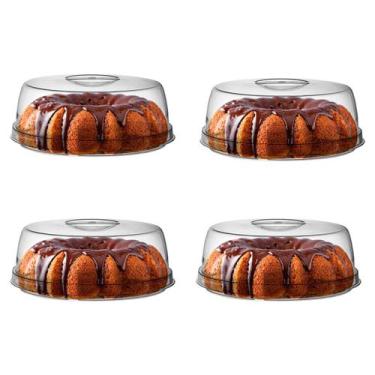 Imagem de Kit 4 Boleira para Bolo Gourmet Tampa Acrílico Cristal Paris - 3T