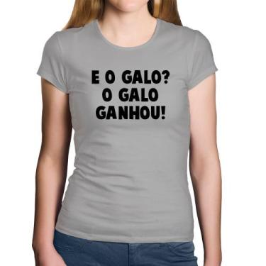 Imagem de Baby Look Algodão E o galo O galo ganhou! - Foca na Moda, Cinza, G