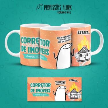 Imagem de Caneca Porcelana Personalizada Profissão Corretor De Imoveis Flork tra
