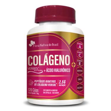 Imagem de Colageno Verisol + Acido Hialuronico 750mg 120 Capsulas - Flora Nativa