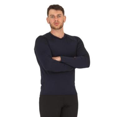 Imagem de Camisa Térmica Com Proteção UV Masculina Segunda Pele Malha Fria Manga