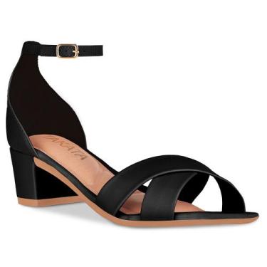 Imagem de Sandalia Feminina Colorida Festa Salto Baixo Grosso Moda A3.14 C - Tak