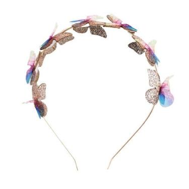 Imagem de Tiara Arco de Cabelo Borboletas Coloridas para Festa Fantasia 12x13,5c