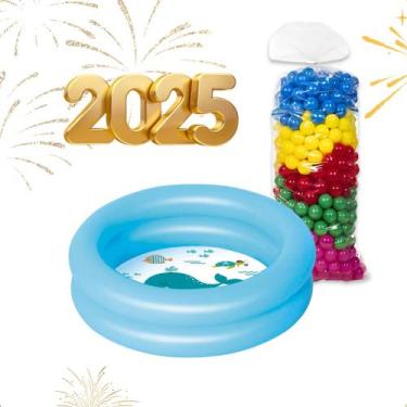 Imagem de Piscina Infantil Para Criança Bebe 28 litros + 50 Bolinhas coloridas -
