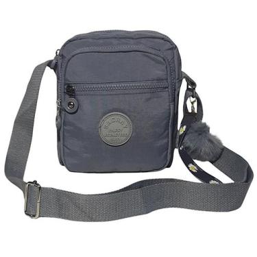 Imagem de Bolsa Feminina Tiracolo Transversal C/ Chaveiro Pompom - Chalex, Cinza