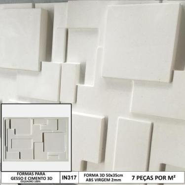 Imagem de Forma 3d Gesso Mosaico Liso 50x35cm ABS 2MM Molde Para Gesso/Cimento/C