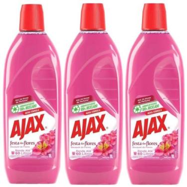 Imagem de Kit 3Limpador Diluível Ajax Festa Das Flores Bouquet De Flores 1 Litro