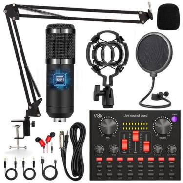 Imagem de Pacote de equipamento de podcast FOLTUSYMY Audio Interface BM800 Mic