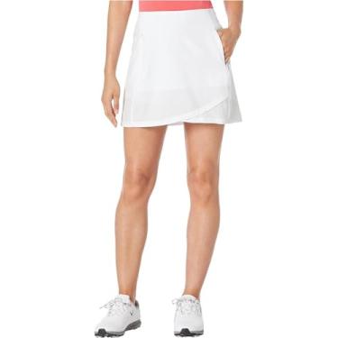Imagem de Callaway Short feminino de golfe perfurado mesclado de 40,6 cm, com tecido elástico TrueSculpt e tecnologia Opti-Dri (tamanhos PP-2GG), Branco brilhante, PP