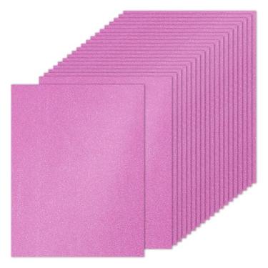 Imagem de PATIKIL 20 folhas de papelão rosa escuro com glitter 21,6 x 28 cm, papel retangular brilhante premium para artesanato em cartolina 250 g/m² para scrapbook, arte faça você mesmo, festa de casamento