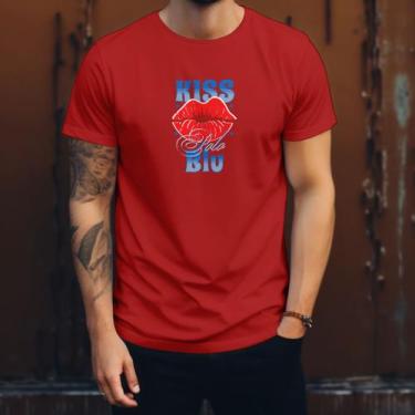 Imagem de Camisa Camiseta Masculina Polo Blu Kiss Moderna em Algodão do P ao G1,