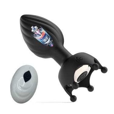 Imagem de Vibrador de plugue anal brinquedos sexuais - Brinquedos anais de silicone suave com vibração de 10 frequências, mas plugue controle remoto massageador de próstata vibrador prazer anal, brinquedos para