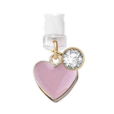 Imagem de Porta de carregamento USB CP143, plugue antipoeira, lindo pingente de coração rosa para iPhone 11/XS MAX/XR/X/8 Plus/7/6S/7/SE iPad iPod