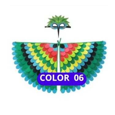 Imagem de Fantasia De Asas De Pássaro Para Crianças De 3 A 8 Anos De Idade, Máscara De Feltro E Conjunto De Asas, Coruja, Pavão, Para Meninos E Meninas, Carnaval, Halloween (COLOR06)