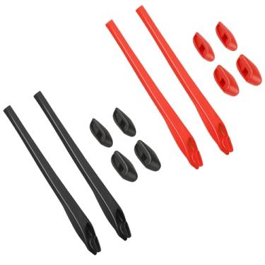 Imagem de BLAZERBUCK Kits de meias para óculos de sol Oakley Flak 2.0 OO9295/Flak 2.0 XL OO9188/Flak 2.0 Asian Fit OO9271 - preto + vermelho