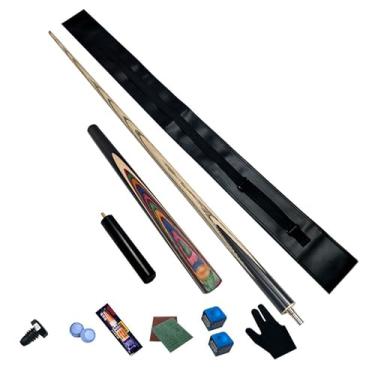 Imagem de Taco de sinuca de madeira de freixo de 147 cm, taco de sinuca, taco de sinuca profissional para esportes de mesa de sinuca, bar de bilhar de madeira (taco de sinuca + bolsa, 10 mm)