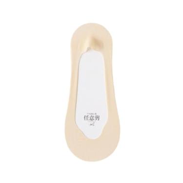 Imagem de 3 pares - Meias femininas de malha de boca rasa invisível de seda gelo verão meias curtas finas de salto alto - cor da pele