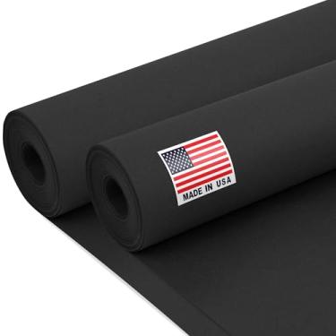 Imagem de Paclord Rolo de papel Kraft preto de 61 x 3048 cm (pacote econômico com 2), espessura de 20 kg, feito nos EUA, papel kraft colorido para escola, papel kraft de boletim – inodoro, não tóxico, seguro