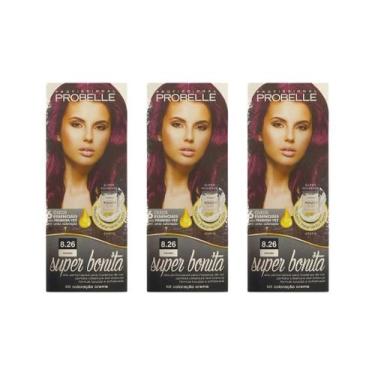 Imagem de Coloraçao Probelle Super Bonita 8.26 Marsala - Kit C/ 3un