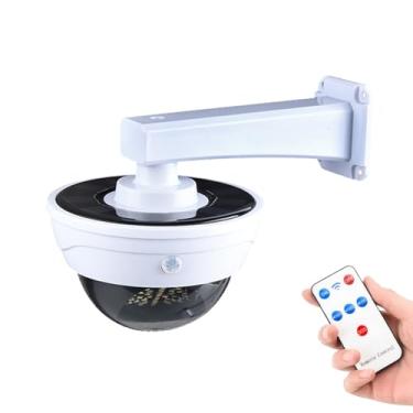 Imagem de Luz do Sensor de Movimento Solar Ao Ar Livre Com Design de Câmera de Segurança Falsa, 3 Modos de Iluminação, IP65, Controle Remoto, para Jardim, Pátio, Entrada de Automóveis,