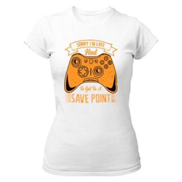 Imagem de Camiseta Baby Look Desculpa estou atrasado Xbox Controle - Alearts, GG