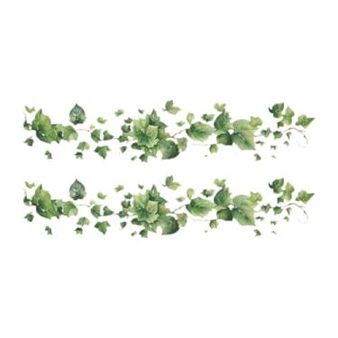 Imagem de Fenteer Design de folhas verdes de adesivo de parede para parede para casas de aluguel da sala de jantar do banheiro