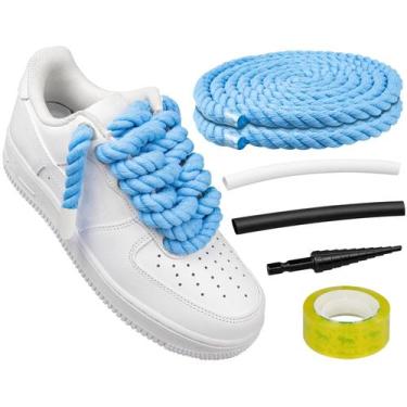 Imagem de Cadarços Grossos Endoto de 10mm para Air Force 1 - Cor Azul Bebê