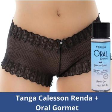 Imagem de Calcinha Tanga Calesson Renda Confortável E Elegante Chique Acompanha 