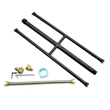 Imagem de Americangaslogs Fogueira Retangular A Gás E Lareira A Gás H-Burner H Burner Para Lareira A Gás Com 3 Tubos (18 Polegadas) Patente Aplicada