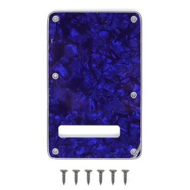 Imagem de Placa traseira de guitarra com 6 furos Strat Tremolo para Fender USA/Mexican Standard Stratocaster (pérola azul)