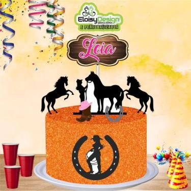 Imagem de Topo de bolo Cavalo (tema 2) para aniversário - EloisyDesign