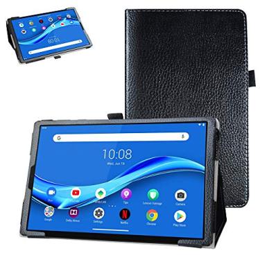 Imagem de Capa dobrável de couro PU para tablet Lenovo Tab M10 Plus/Smart Tab M10 Plus da Bige, Preto