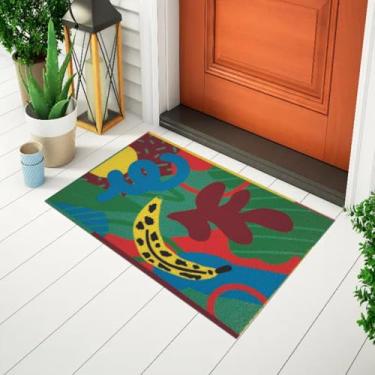 Imagem de Tapete De Porta Capacho Divertido Formas e Frutas