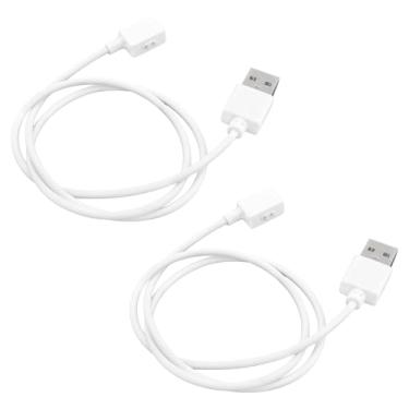 Imagem de YINETTECH 2 cabos de carregamento USB de 60 cm com proteção contra sobrecarga compatível com Xiaomi Mi Band 8 9 Pro Smart Sport Watch