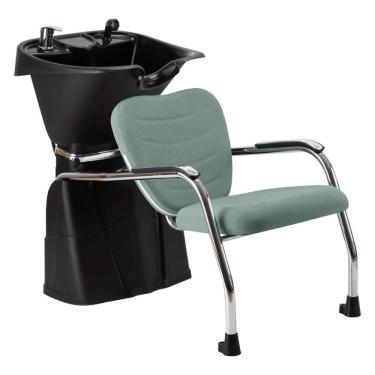 Imagem de Lavatório de Cabelo com Cuba Reclinável Dompel Top Cabeleireiro e Salão de Beleza Preto/Verde