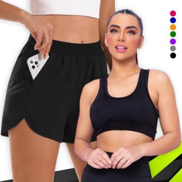 Imagem de KIT conjunto TOP ALÇA MÉDIA bojo  Short TACTEL FEMININO Corrida Academ