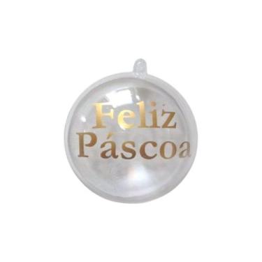Imagem de 20 Unidades De Esfera Acrílica 6cm Feliz Páscoa Lembrancinha - RUSSO A