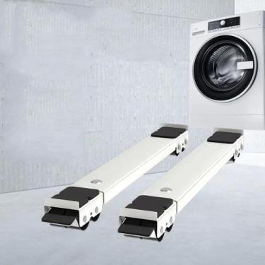 Imagem de Par Suporte Base Rodinha Carrinho Ajustável Móvel Universal - Suporte 