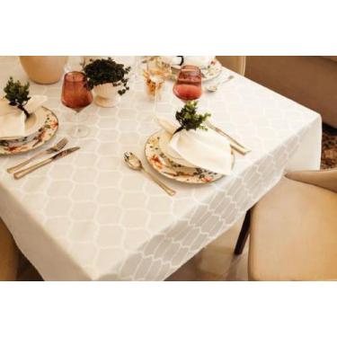 Imagem de Toalha de Mesa Quadrada Impermeável 8 Lugares Jacquard - 2,10mx2,10m -