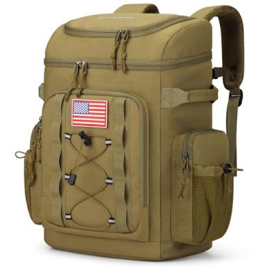 Imagem de Maelstrom Mochila térmica térmica, macia e leve à prova de vazamento, bolsa térmica com 35 latas, mantém 35 latas quentes/frias por até 16 horas, lancheira impermeável para homens e mulheres - cáqui