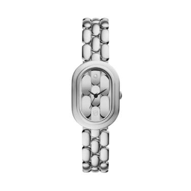 Imagem de Fossil Relógio feminino Sloan de aço inoxidável com três ponteiros, Prata