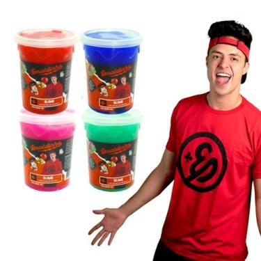 Imagem de Kit 4 Unidades Slime Gelástica Enaldinho 120g Cores Sortidas Brinquedo