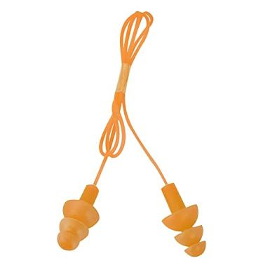 Imagem de Tampões de Ouvido à Prova d'água Com Fio de Silicone Macio Yctze para Natação e Prevenção de Ruído, Design Confortável de Protetor de Ouvido (Laranja)