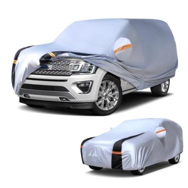Imagem de Cotryvox Capa de carro SUV grande para Ford Expedition 100% à prova d'água para todos os climas, capas externas completas para uso externo, chuva, sol, vento, proteção contra granizo UV.
